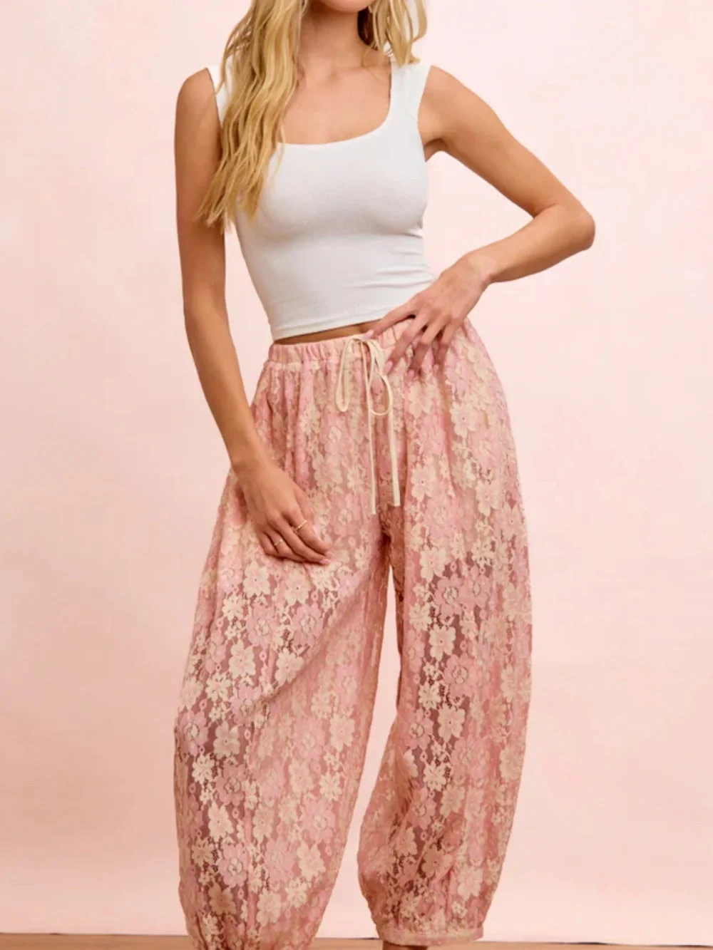 💕Bibi Lace Drawstring Balloon Pants - Picture 8 of 12